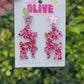 Gorgeous Reindeer Christmas Confetti Glitter Drop Earrings - Festive Holiday Magic