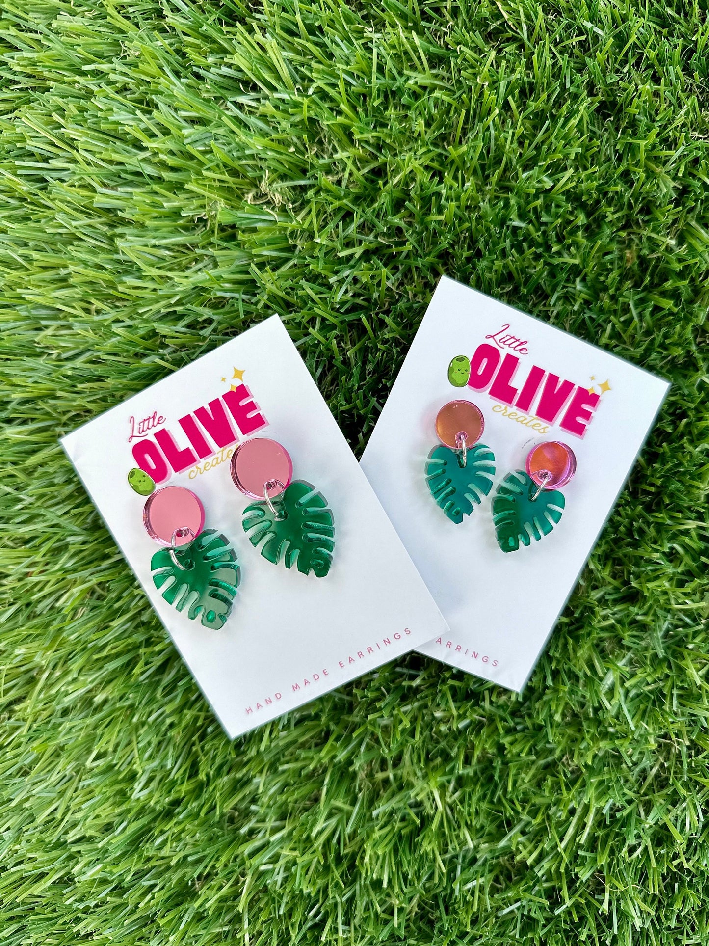 Gorgeous Monstera Mini Dangle Earrings - Two Sizes for Plant Lovers