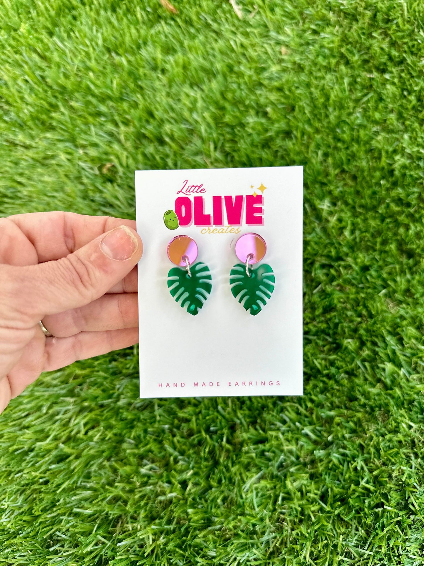 Gorgeous Monstera Mini Dangle Earrings - Two Sizes for Plant Lovers