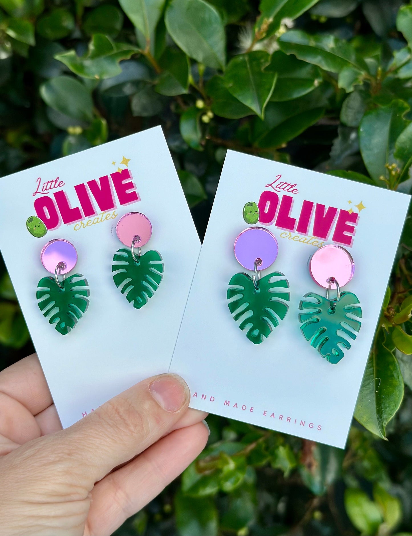 Gorgeous Monstera Mini Dangle Earrings - Two Sizes for Plant Lovers