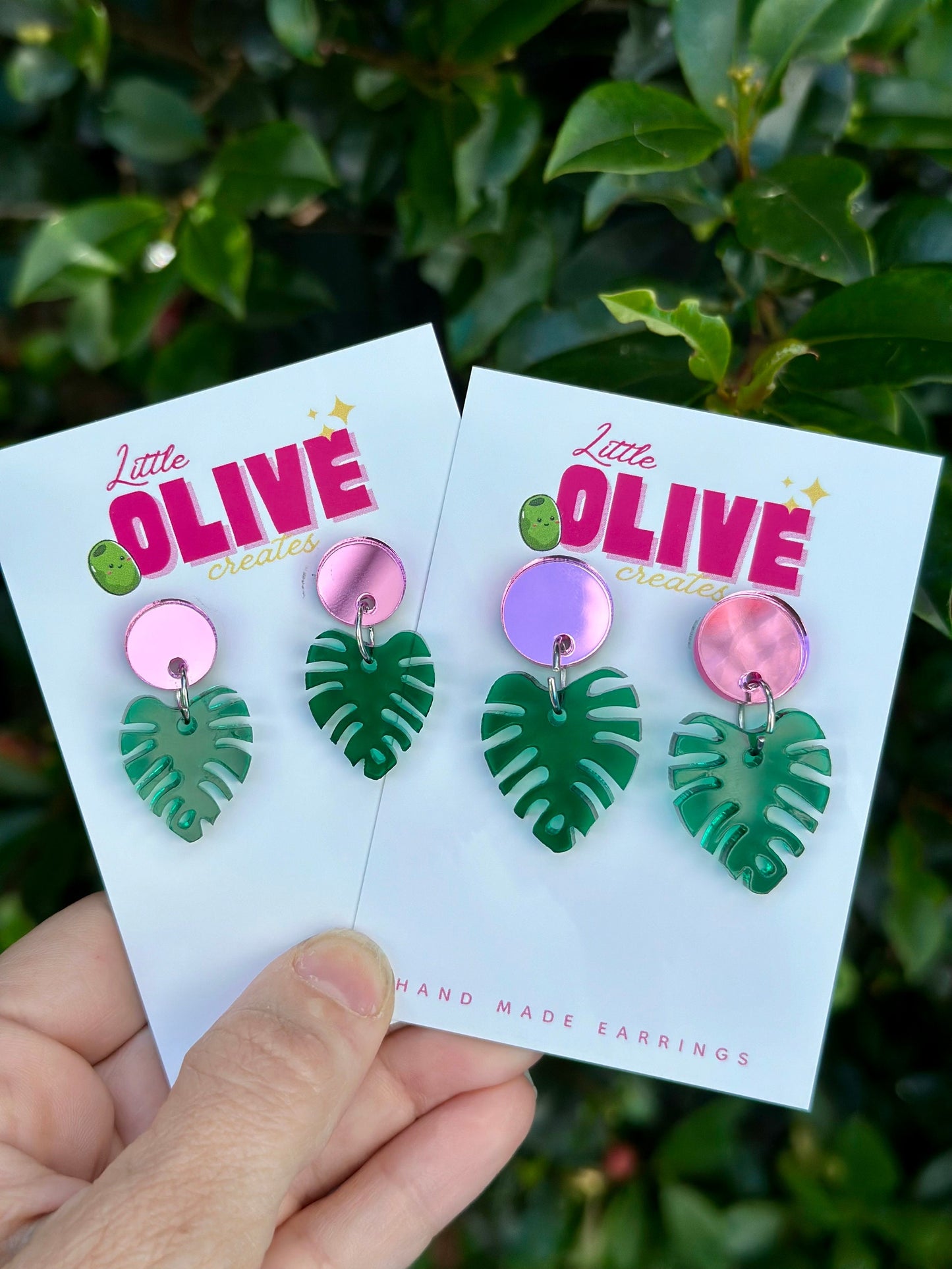 Gorgeous Monstera Mini Dangle Earrings - Two Sizes for Plant Lovers