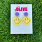 Retro Joy: Smiley Face Drop Dangle Earrings - Groovy Vibes for Your Ears!
