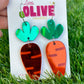 Dazzling Easter Bunny Carrot Drop Dangle Earrings - Vibrant Mirrored Acrylic!